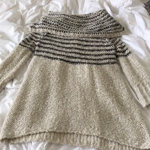 Umgee Knit Ivory and Heather Grey Sweater Tunic